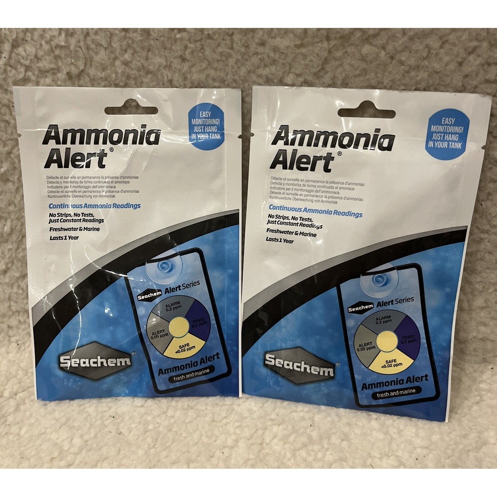 Seachem Ammonia Alert Fish Tank Aquarium Testing Maintenance (2-pack)‎ Sealed
